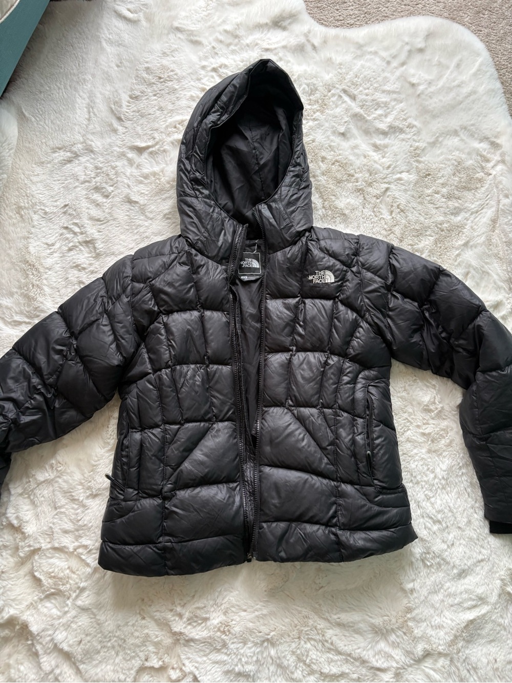 The North Face Black Quilted Hooded Jacket